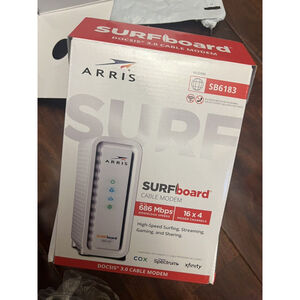 ARRIS SB6183 SURFBoard DOCSIS Speed 3.0 Cable Modem Xfinity Cox Spectrum - White